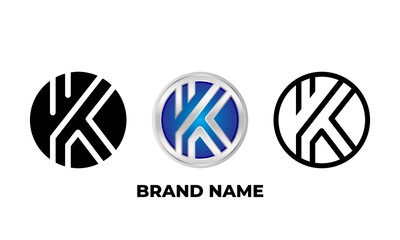 Initial letter K logo and wings symbol. initial Letter K logo Icon, Initial Logo Template