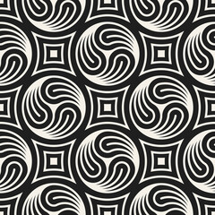 Vector seamless pattern. Modern stylish abstract texture. Repeating geometric circle and star tiles from decorative elements.