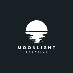 Moon light logo design illustration vector template