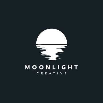 Moon light logo design illustration vector template