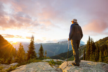 Hike on sunset