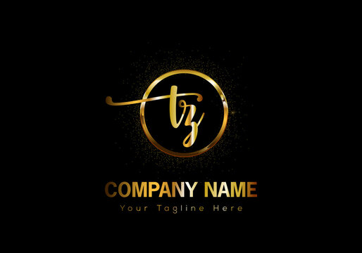 Abstract tz letter modern typography logo design