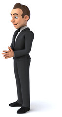 Fun 3D illustration of a cartoon character sommelier