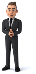 Fun 3D illustration of a cartoon character sommelier