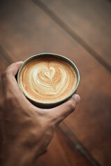 hot latte art coffee