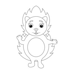 Cute doodle hedgehog. Design element for textile, poster, banner, flyer, prints for clothes. Vector illustration isolated on white background.