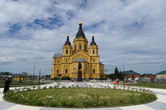 Nizhny Novgorod, Russia, st. Arrow 3a. 05.08.2021. Temple of Alexander Nevsky. Cathedral of the Holy Blessed Prince Alexander Nevsky.