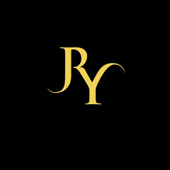Initial RY logo design vector