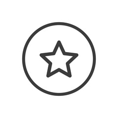 Rating star with circle icon. Favorites or bookmark symbol concept.