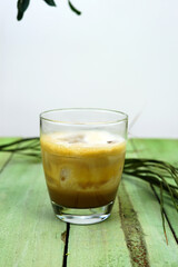 Iced coffee latte with brown sugar