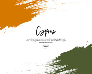 Flag of Cyprus with brush stroke effect and text