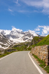 mountain roads between Ceresole Reale and the Nivolet hill in Piedmont in Italy
