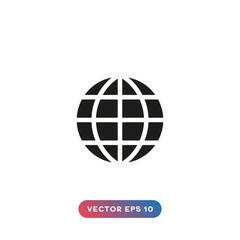 Globe icon on white background