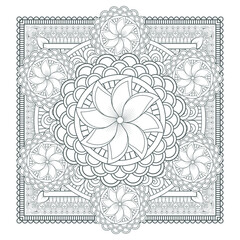 Decorative Doodle flowers in black and white for coloring book, cover or background. Hand drawn sketch for adult anti stress coloring page.-vector 
