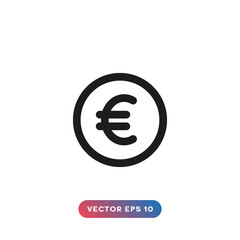 Euro symbol icon vector on white background