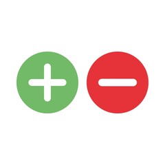 Obraz premium Add and remove buttons. Plus and minus signs icons.