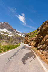 mountain roads between Ceresole Reale and the Nivolet hill in Piedmont in Italy