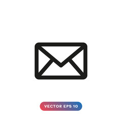 Envelope icon. Emailmail message vector icon on white background.
