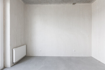 interior of the apartment without decoration in gray colors