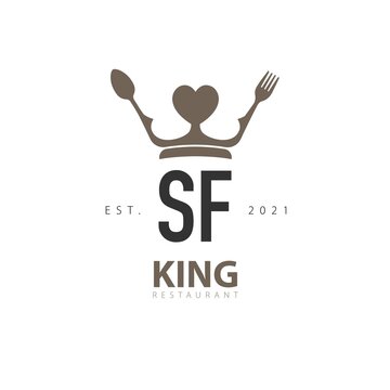 Initial Letter SF Crown Logo Restaurant Design Template. Crown restaurant logo template