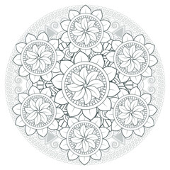 Decorative Doodle flowers in black and white for coloring book, cover or background. Hand drawn sketch for adult anti stress coloring page.-vector 