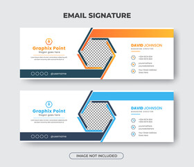 Minimalist company email signature template design or email footer and personal social media cover Premium Vector