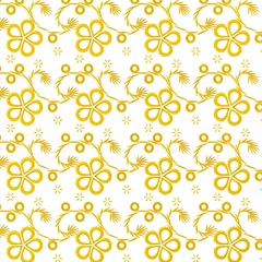 Tuinposter 花や草モチーフの立体的デザインパターン＿シームレス非対応  © gonza