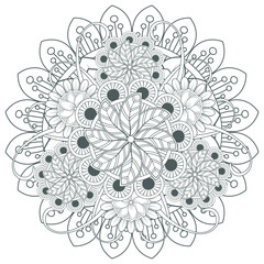 Decorative Doodle flowers in black and white for coloring book, cover or background. Hand drawn sketch for adult anti stress coloring page.-vector 