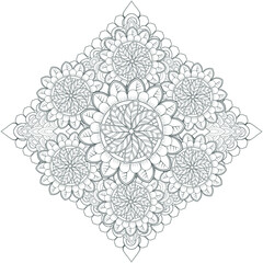 Decorative Doodle flowers in black and white for coloring book, cover or background. Hand drawn sketch for adult anti stress coloring page.-vector 