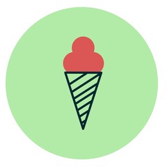  Icecream Two Color Circle Vector Icon Design