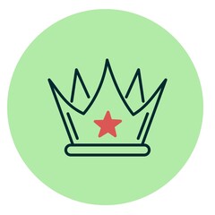 Crown Two Color Circle Vector Icon Design