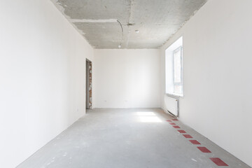 interior of the apartment without decoration in gray colors