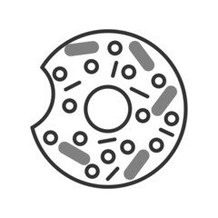 Donut Two Color Solid Vector Icon Design