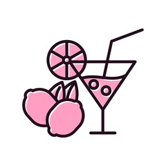 Lemonade Color Filled Vector Icon Design
