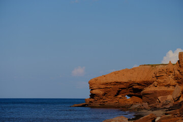 The red rocks and cliffs of Cavendish on the Gulf of St Lawrence on Prince Edward Island
