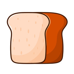 White bread illustration simple vector. sliced bakery brown isolated vector food