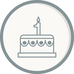 Cake Color Grey Filled Vector Icon Design