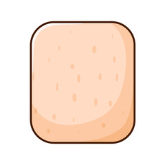 White bread illustration simple vector. sliced bakery brown isolated vector food