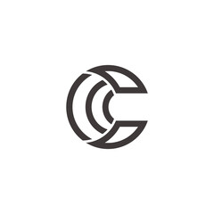 letter c stripes geometric line 3d flat simple logo vector