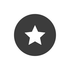 Rating star with black circle icon. Favorites or bookmark symbol concept