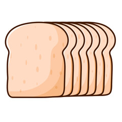 White bread illustration simple vector. sliced bakery brown isolated vector food