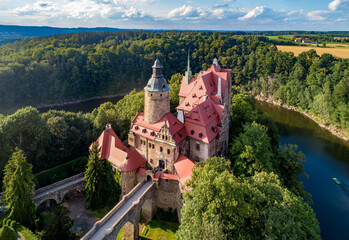 Czocha (Tzschocha) medieval castle in Lower Silesia in Poland. Built in 13th century (the main...