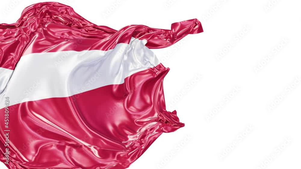Poster realistic 3d animation of the national flag of denmark as fly away opener rendered in uhd with alpha