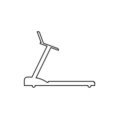 Treadmill icon. Running machine and walkingpad icon. Vector illustration on white blank background.