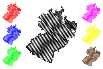 Herzogtum Lauenburg district (Federal Republic of Germany, rural district, Free State of Schleswig-Holstein, Slesvig Holsten) map vector illustration, scribble sketch Kreis Herzogtum Lauenburg map