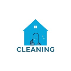 Fototapeta premium house cleaning logo design
