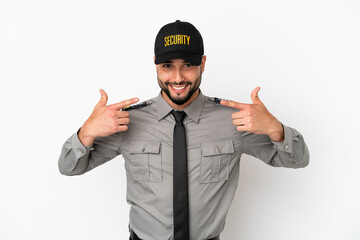Young arab man isolated on white background giving a thumbs up gesture