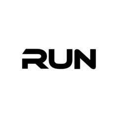 RUN letter logo design with white background in illustrator, vector logo modern alphabet font overlap style. calligraphy designs for logo, Poster, Invitation, etc.