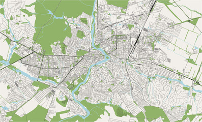 map of the city of Vinnytsia, Ukraine