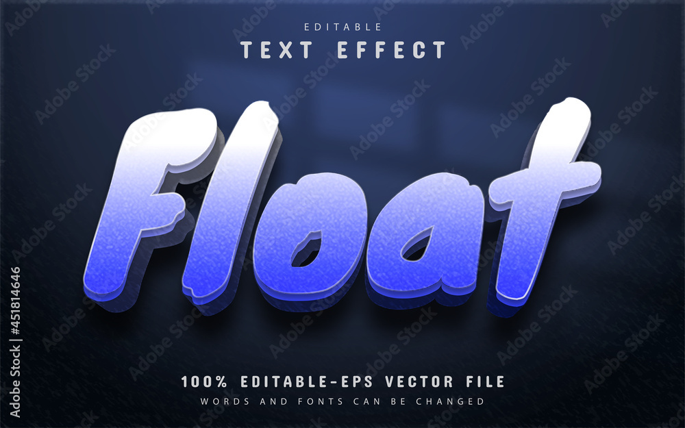 Aufkleber float text, gradient style text effect